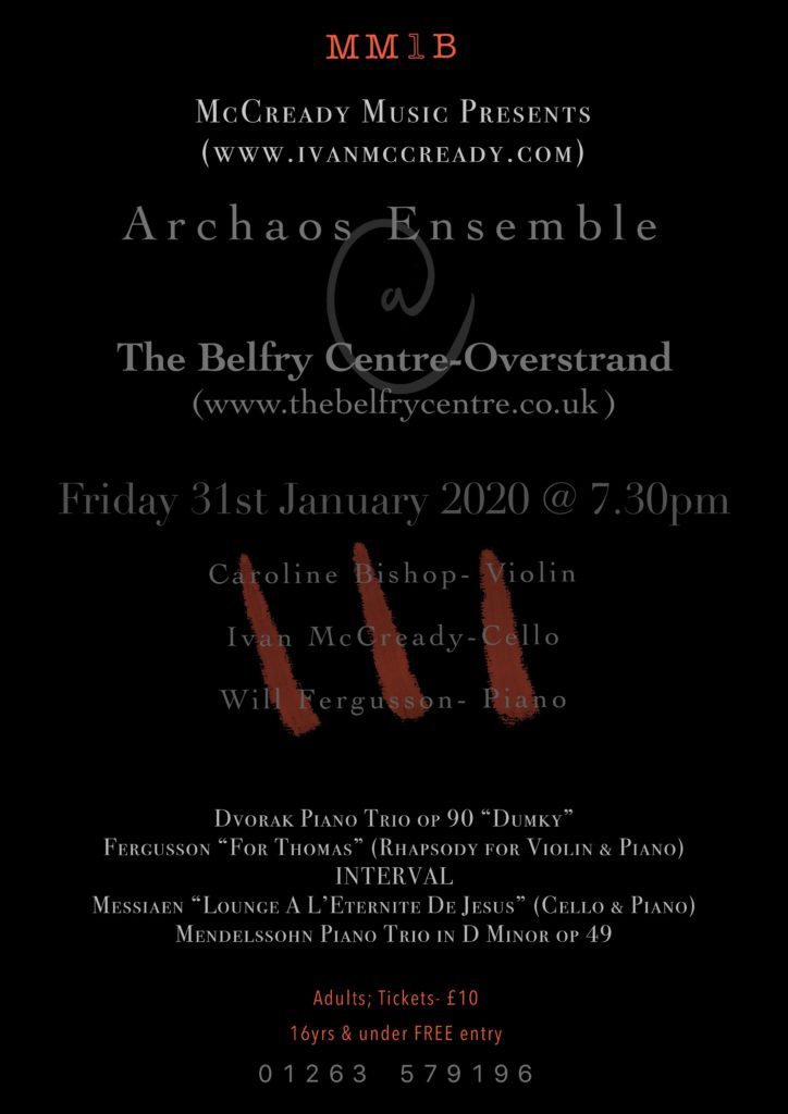 Archaos Concert Poster 31st Jan Belfry Overstrand